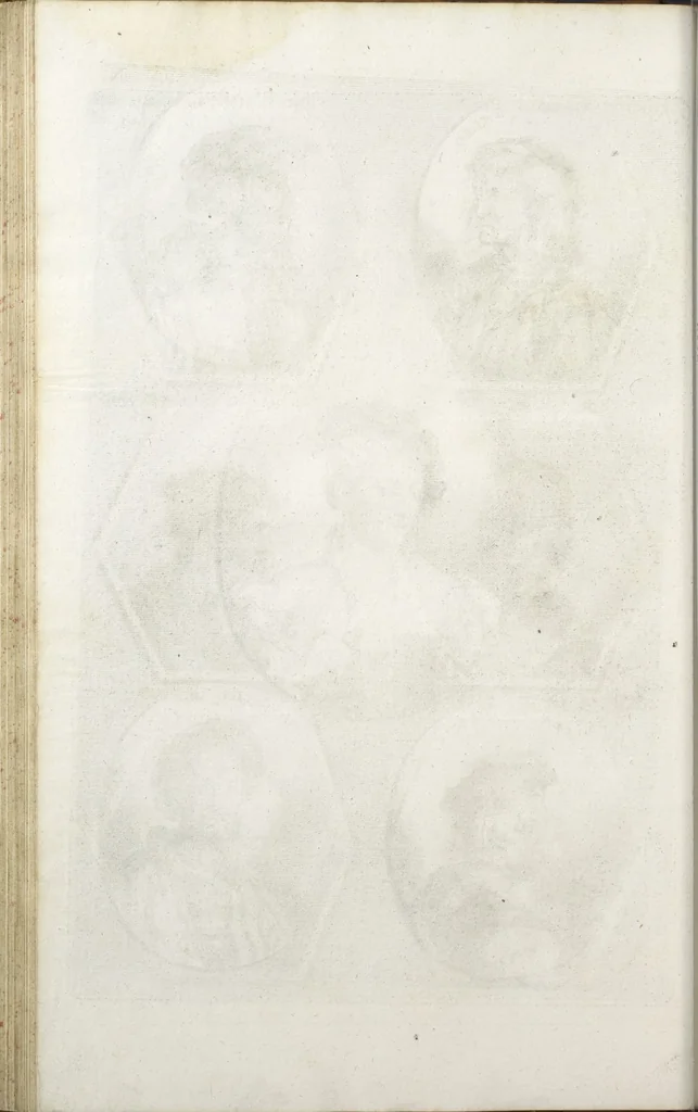 An illustration from Joachimi de Sandrart, à Stockau ... Academia nobilissimae artis pictoriae, sive, De veris & genuinis hujusdem proprietatibus, theorematibus, secretis atque requisitis aliis ... : unà cum artificum tam Aegyptiorum, Graecorum & Romanorum, quàm Italorum, Gallorum, Anglorum, Germanorum, Belgarum, aliorumq[ue] ... vitis atque encomiis ... : eorundemque plusquàm ducentis iconibus ... aere expressis, erecta atq[ue] publicata, 1683, leaf 175