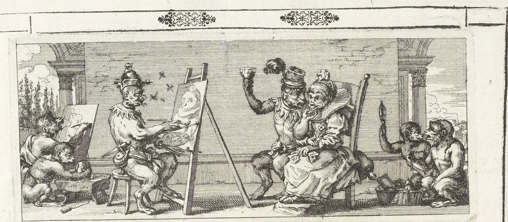 An illustration from Joachimi de Sandrart, à Stockau ... Academia nobilissimae artis pictoriae, sive, De veris & genuinis hujusdem proprietatibus, theorematibus, secretis atque requisitis aliis ... : unà cum artificum tam Aegyptiorum, Graecorum & Romanorum, quàm Italorum, Gallorum, Anglorum, Germanorum, Belgarum, aliorumq[ue] ... vitis atque encomiis ... : eorundemque plusquàm ducentis iconibus ... aere expressis, erecta atq[ue] publicata, 1683, leaf 21