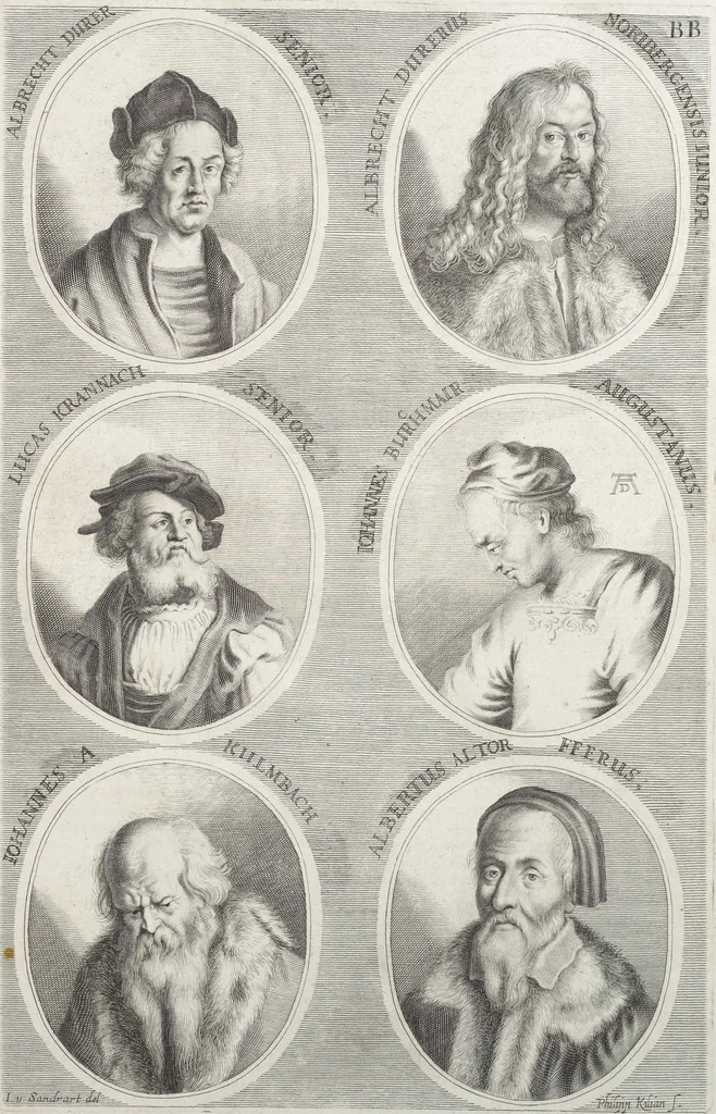 An illustration from Joachimi de Sandrart, à Stockau ... Academia nobilissimae artis pictoriae, sive, De veris & genuinis hujusdem proprietatibus, theorematibus, secretis atque requisitis aliis ... : unà cum artificum tam Aegyptiorum, Graecorum & Romanorum, quàm Italorum, Gallorum, Anglorum, Germanorum, Belgarum, aliorumq[ue] ... vitis atque encomiis ... : eorundemque plusquàm ducentis iconibus ... aere expressis, erecta atq[ue] publicata, 1683, leaf 296