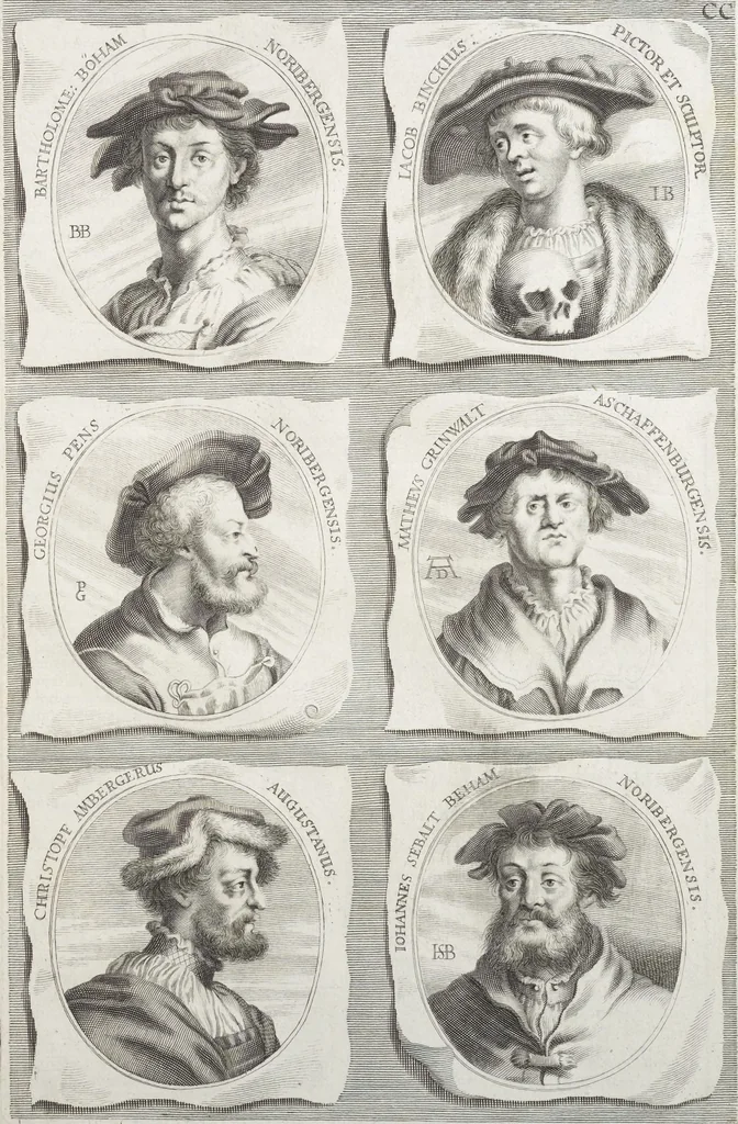 An illustration from Joachimi de Sandrart, à Stockau ... Academia nobilissimae artis pictoriae, sive, De veris & genuinis hujusdem proprietatibus, theorematibus, secretis atque requisitis aliis ... : unà cum artificum tam Aegyptiorum, Graecorum & Romanorum, quàm Italorum, Gallorum, Anglorum, Germanorum, Belgarum, aliorumq[ue] ... vitis atque encomiis ... : eorundemque plusquàm ducentis iconibus ... aere expressis, erecta atq[ue] publicata, 1683, leaf 310
