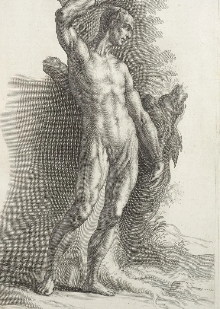 An illustration from Joachimi de Sandrart, à Stockau ... Academia nobilissimae artis pictoriae, sive, De veris & genuinis hujusdem proprietatibus, theorematibus, secretis atque requisitis aliis ... : unà cum artificum tam Aegyptiorum, Graecorum & Romanorum, quàm Italorum, Gallorum, Anglorum, Germanorum, Belgarum, aliorumq[ue] ... vitis atque encomiis ... : eorundemque plusquàm ducentis iconibus ... aere expressis, erecta atq[ue] publicata, 1683, leaf 36