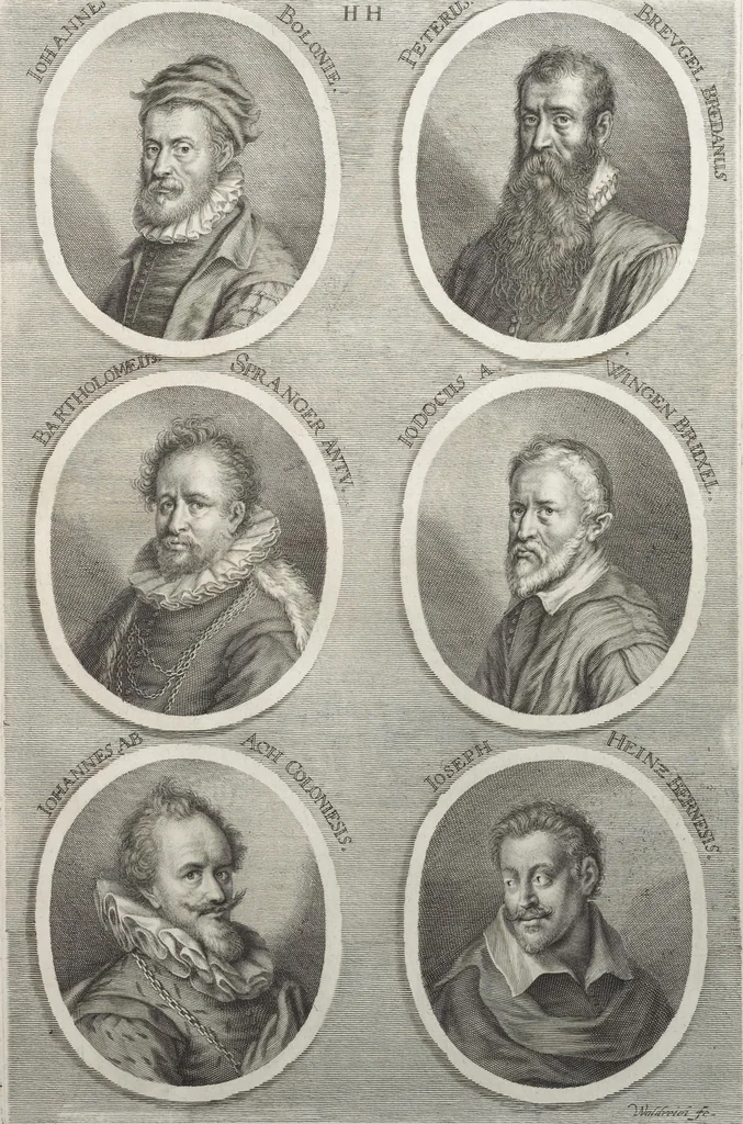 An illustration from Joachimi de Sandrart, à Stockau ... Academia nobilissimae artis pictoriae, sive, De veris & genuinis hujusdem proprietatibus, theorematibus, secretis atque requisitis aliis ... : unà cum artificum tam Aegyptiorum, Graecorum & Romanorum, quàm Italorum, Gallorum, Anglorum, Germanorum, Belgarum, aliorumq[ue] ... vitis atque encomiis ... : eorundemque plusquàm ducentis iconibus ... aere expressis, erecta atq[ue] publicata, 1683, leaf 366