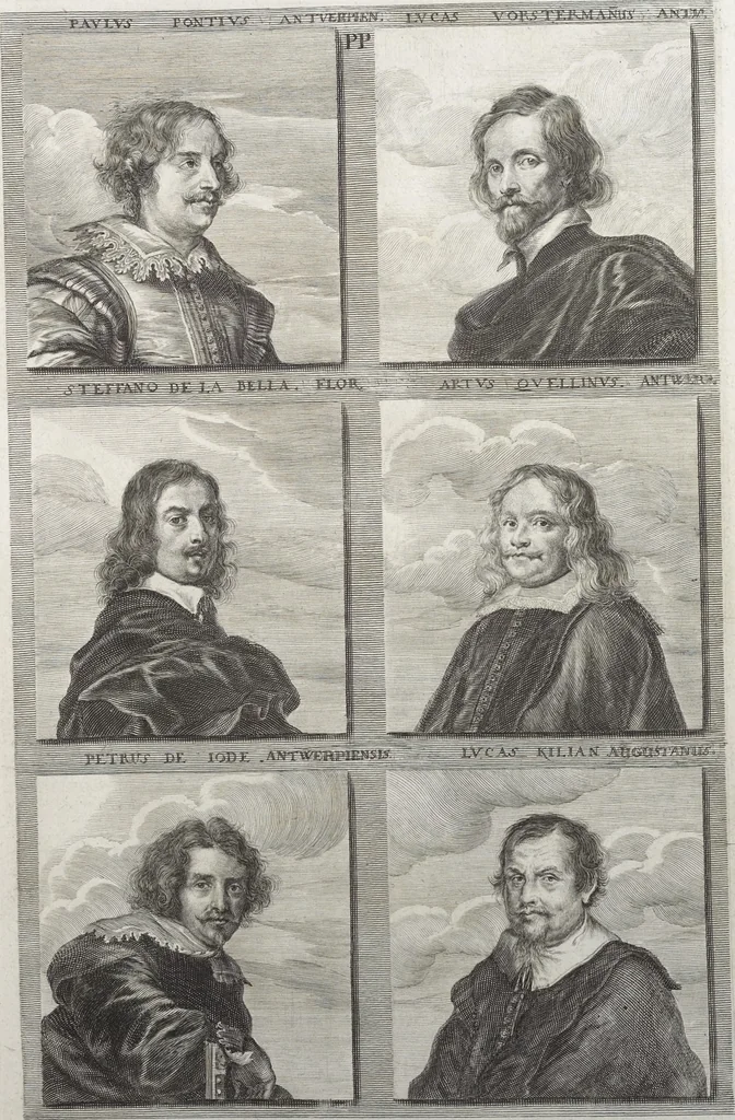 An illustration from Joachimi de Sandrart, à Stockau ... Academia nobilissimae artis pictoriae, sive, De veris & genuinis hujusdem proprietatibus, theorematibus, secretis atque requisitis aliis ... : unà cum artificum tam Aegyptiorum, Graecorum & Romanorum, quàm Italorum, Gallorum, Anglorum, Germanorum, Belgarum, aliorumq[ue] ... vitis atque encomiis ... : eorundemque plusquàm ducentis iconibus ... aere expressis, erecta atq[ue] publicata, 1683, leaf 470