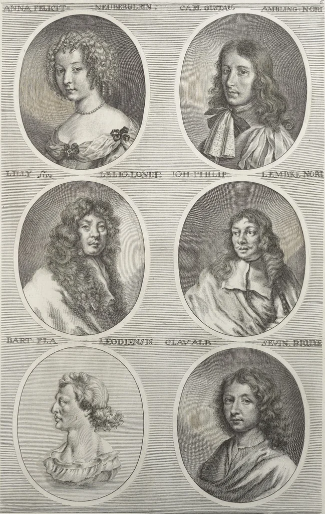 An illustration from Joachimi de Sandrart, à Stockau ... Academia nobilissimae artis pictoriae, sive, De veris & genuinis hujusdem proprietatibus, theorematibus, secretis atque requisitis aliis ... : unà cum artificum tam Aegyptiorum, Graecorum & Romanorum, quàm Italorum, Gallorum, Anglorum, Germanorum, Belgarum, aliorumq[ue] ... vitis atque encomiis ... : eorundemque plusquàm ducentis iconibus ... aere expressis, erecta atq[ue] publicata, 1683, leaf 504