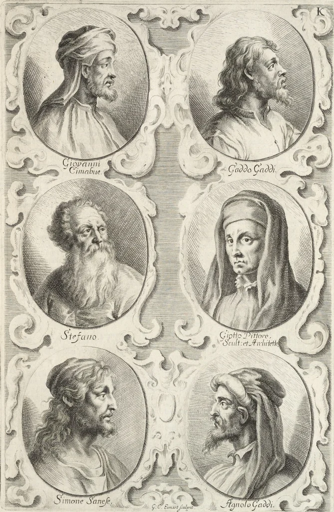 An illustration from Joachimi de Sandrart, à Stockau ... Academia nobilissimae artis pictoriae, sive, De veris & genuinis hujusdem proprietatibus, theorematibus, secretis atque requisitis aliis ... : unà cum artificum tam Aegyptiorum, Graecorum & Romanorum, quàm Italorum, Gallorum, Anglorum, Germanorum, Belgarum, aliorumq[ue] ... vitis atque encomiis ... : eorundemque plusquàm ducentis iconibus ... aere expressis, erecta atq[ue] publicata, 1683, leaf 152