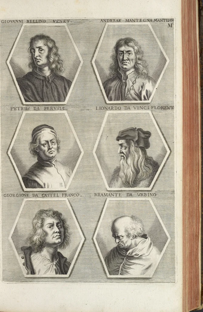 An illustration from Joachimi de Sandrart, à Stockau ... Academia nobilissimae artis pictoriae, sive, De veris & genuinis hujusdem proprietatibus, theorematibus, secretis atque requisitis aliis ... : unà cum artificum tam Aegyptiorum, Graecorum & Romanorum, quàm Italorum, Gallorum, Anglorum, Germanorum, Belgarum, aliorumq[ue] ... vitis atque encomiis ... : eorundemque plusquàm ducentis iconibus ... aere expressis, erecta atq[ue] publicata, 1683, leaf 170