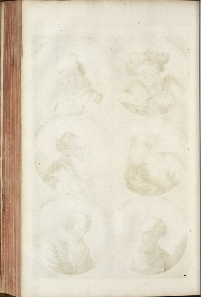 An illustration from Joachimi de Sandrart, à Stockau ... Academia nobilissimae artis pictoriae, sive, De veris & genuinis hujusdem proprietatibus, theorematibus, secretis atque requisitis aliis ... : unà cum artificum tam Aegyptiorum, Graecorum & Romanorum, quàm Italorum, Gallorum, Anglorum, Germanorum, Belgarum, aliorumq[ue] ... vitis atque encomiis ... : eorundemque plusquàm ducentis iconibus ... aere expressis, erecta atq[ue] publicata, 1683, leaf 279