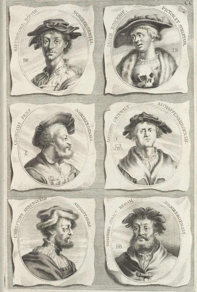 An illustration from Joachimi de Sandrart, à Stockau ... Academia nobilissimae artis pictoriae, sive, De veris & genuinis hujusdem proprietatibus, theorematibus, secretis atque requisitis aliis ... : unà cum artificum tam Aegyptiorum, Graecorum & Romanorum, quàm Italorum, Gallorum, Anglorum, Germanorum, Belgarum, aliorumq[ue] ... vitis atque encomiis ... : eorundemque plusquàm ducentis iconibus ... aere expressis, erecta atq[ue] publicata, 1683, leaf 300