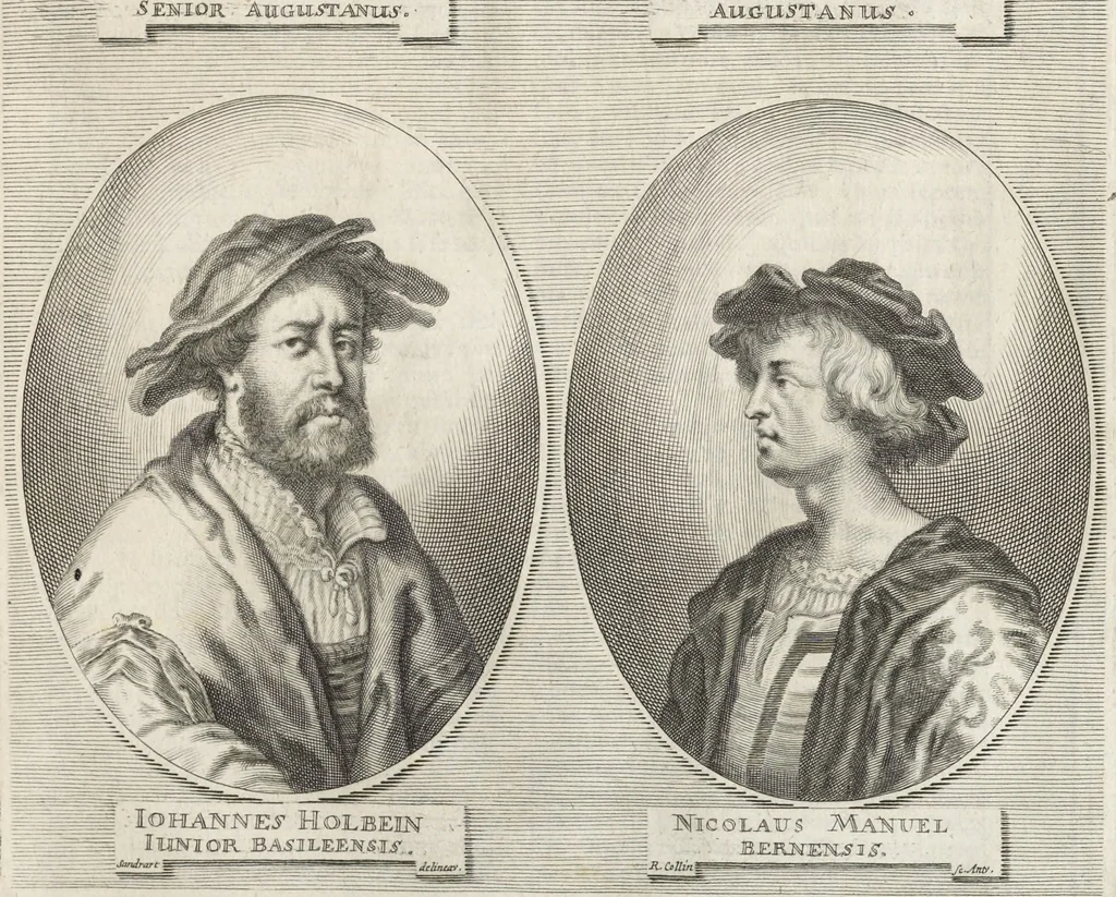 An illustration from Joachimi de Sandrart, à Stockau ... Academia nobilissimae artis pictoriae, sive, De veris & genuinis hujusdem proprietatibus, theorematibus, secretis atque requisitis aliis ... : unà cum artificum tam Aegyptiorum, Graecorum & Romanorum, quàm Italorum, Gallorum, Anglorum, Germanorum, Belgarum, aliorumq[ue] ... vitis atque encomiis ... : eorundemque plusquàm ducentis iconibus ... aere expressis, erecta atq[ue] publicata, 1683, leaf 320