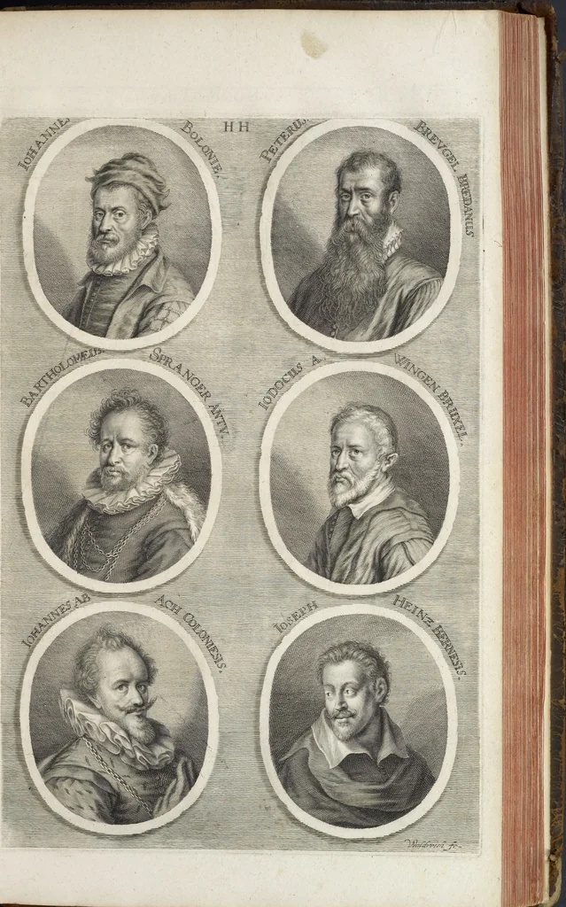 An illustration from Joachimi de Sandrart, à Stockau ... Academia nobilissimae artis pictoriae, sive, De veris & genuinis hujusdem proprietatibus, theorematibus, secretis atque requisitis aliis ... : unà cum artificum tam Aegyptiorum, Graecorum & Romanorum, quàm Italorum, Gallorum, Anglorum, Germanorum, Belgarum, aliorumq[ue] ... vitis atque encomiis ... : eorundemque plusquàm ducentis iconibus ... aere expressis, erecta atq[ue] publicata, 1683, leaf 356