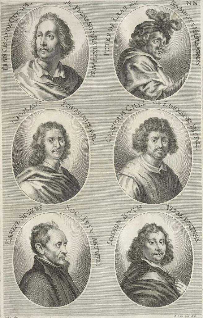 An illustration from Joachimi de Sandrart, à Stockau ... Academia nobilissimae artis pictoriae, sive, De veris & genuinis hujusdem proprietatibus, theorematibus, secretis atque requisitis aliis ... : unà cum artificum tam Aegyptiorum, Graecorum & Romanorum, quàm Italorum, Gallorum, Anglorum, Germanorum, Belgarum, aliorumq[ue] ... vitis atque encomiis ... : eorundemque plusquàm ducentis iconibus ... aere expressis, erecta atq[ue] publicata, 1683, leaf 426