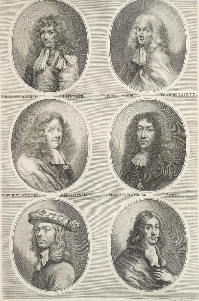 An illustration from Joachimi de Sandrart, à Stockau ... Academia nobilissimae artis pictoriae, sive, De veris & genuinis hujusdem proprietatibus, theorematibus, secretis atque requisitis aliis ... : unà cum artificum tam Aegyptiorum, Graecorum & Romanorum, quàm Italorum, Gallorum, Anglorum, Germanorum, Belgarum, aliorumq[ue] ... vitis atque encomiis ... : eorundemque plusquàm ducentis iconibus ... aere expressis, erecta atq[ue] publicata, 1683, leaf 490