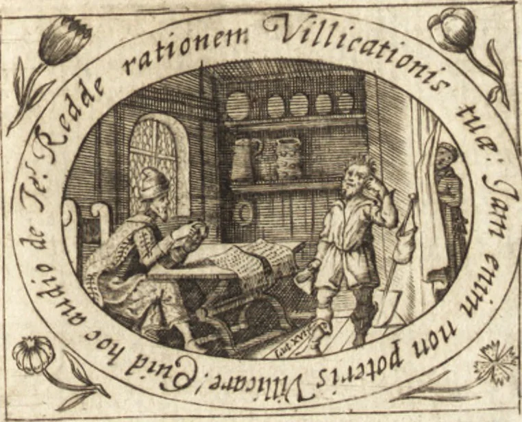 An illustration from Joannis Bisselii, e Societate Jesu, Deliciae aestatis, 1644, leaf 100