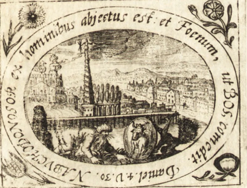 An illustration from Joannis Bisselii, e Societate Jesu, Deliciae aestatis, 1644, leaf 204