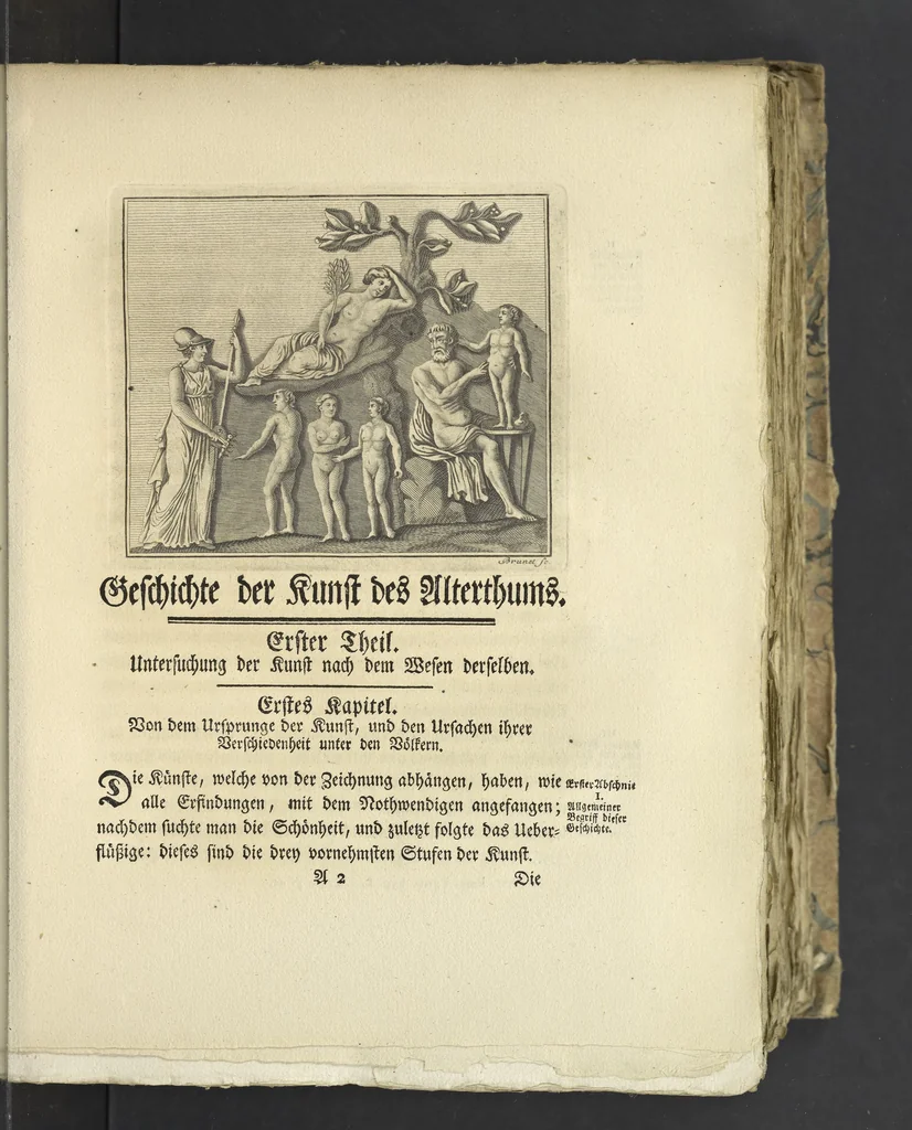 An illustration from Johann Winkelmanns Geschichte der Kunst des Alterthums, 1776, leaf 92