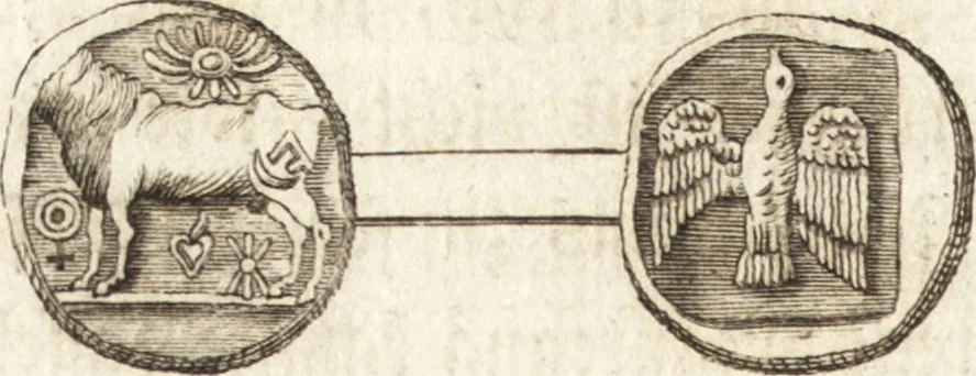 An illustration from Johann Winkelmanns Geschichte der Kunst des Alterthums, 1776, leaf 143