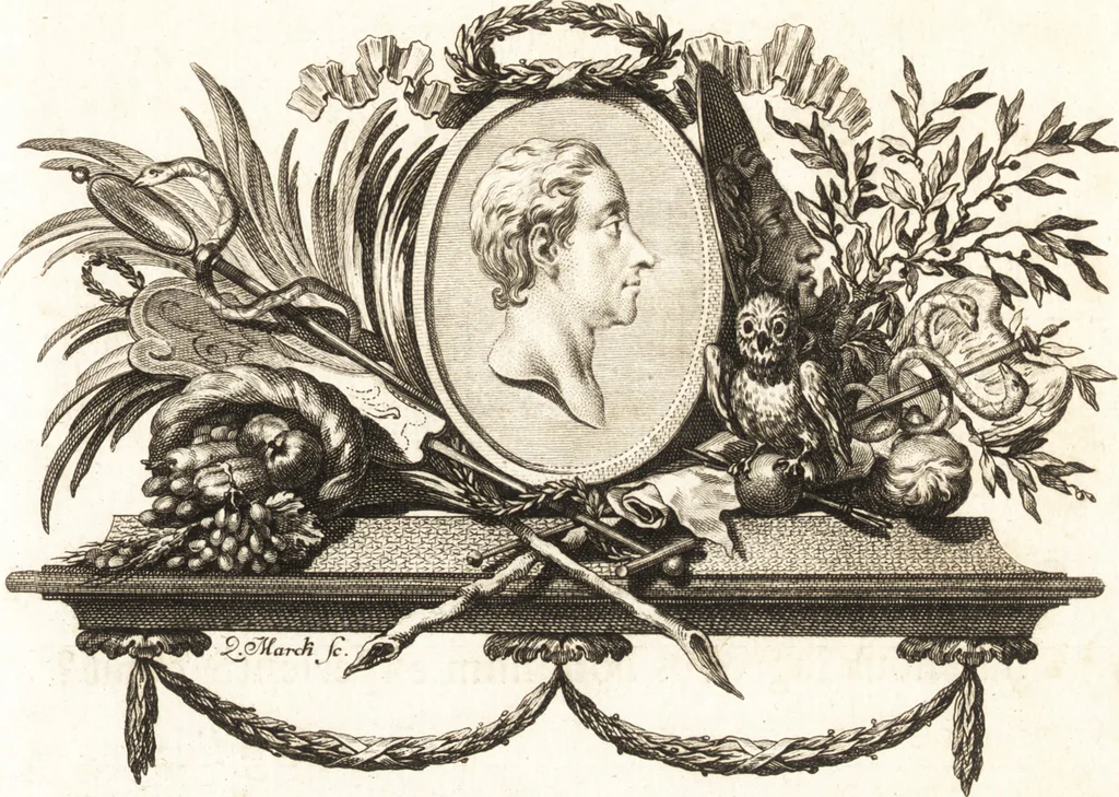 An illustration from Johann Winkelmanns Geschichte der Kunst des Alterthums, 1776, leaf 6