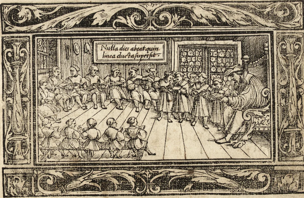 An illustration from Libellus valde doctus elegans, & vtilis, multa et varia scribendarum literarum genera complectens, 1564, leaf 6