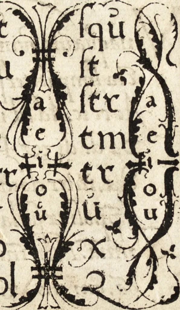 An illustration from Libellus valde doctus elegans, & vtilis, multa et varia scribendarum literarum genera complectens, 1564, leaf 8