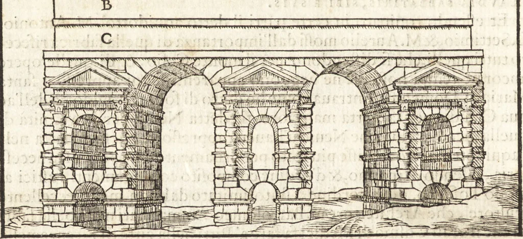 An illustration from Libri qvattro dell'antichita della citta di Roma : raccolte sotto brevita da diversi antichi et moderni scrittori, 1565, leaf 107
