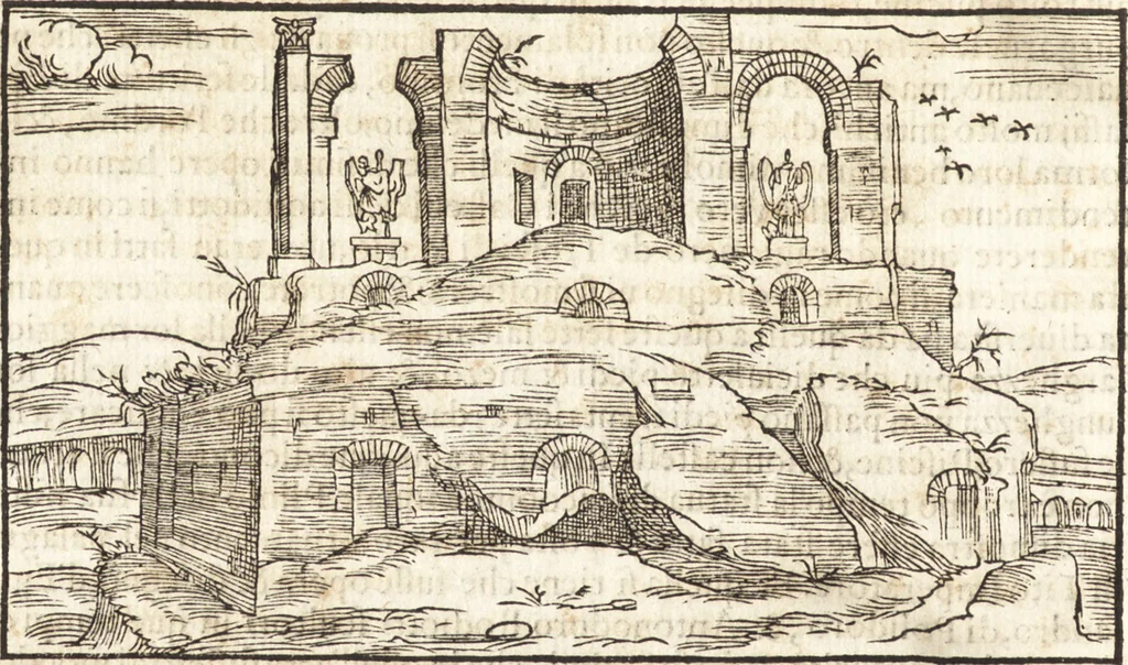 An illustration from Libri qvattro dell'antichita della citta di Roma : raccolte sotto brevita da diversi antichi et moderni scrittori, 1565, leaf 111