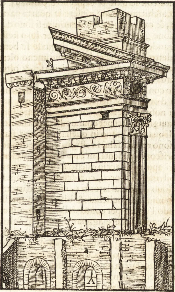 An illustration from Libri qvattro dell'antichita della citta di Roma : raccolte sotto brevita da diversi antichi et moderni scrittori, 1565, leaf 134