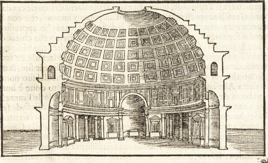 An illustration from Libri qvattro dell'antichita della citta di Roma : raccolte sotto brevita da diversi antichi et moderni scrittori, 1565, leaf 174