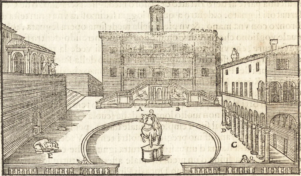 An illustration from Libri qvattro dell'antichita della citta di Roma : raccolte sotto brevita da diversi antichi et moderni scrittori, 1565, leaf 29