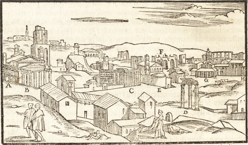 An illustration from Libri qvattro dell'antichita della citta di Roma : raccolte sotto brevita da diversi antichi et moderni scrittori, 1565, leaf 31