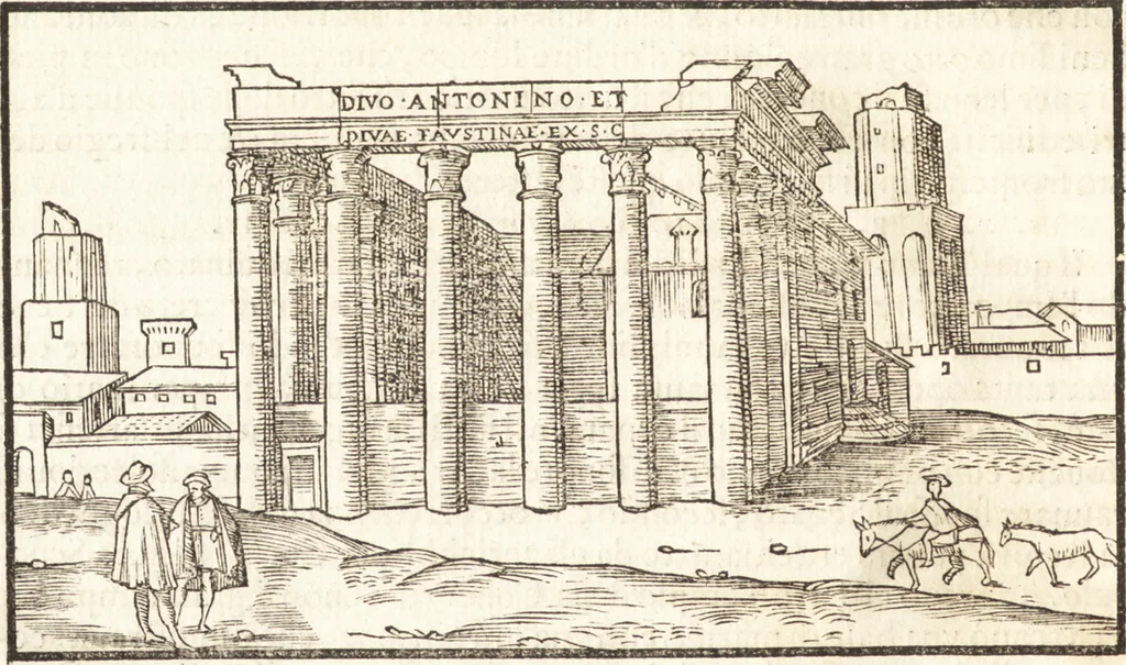 An illustration from Libri qvattro dell'antichita della citta di Roma : raccolte sotto brevita da diversi antichi et moderni scrittori, 1565, leaf 39