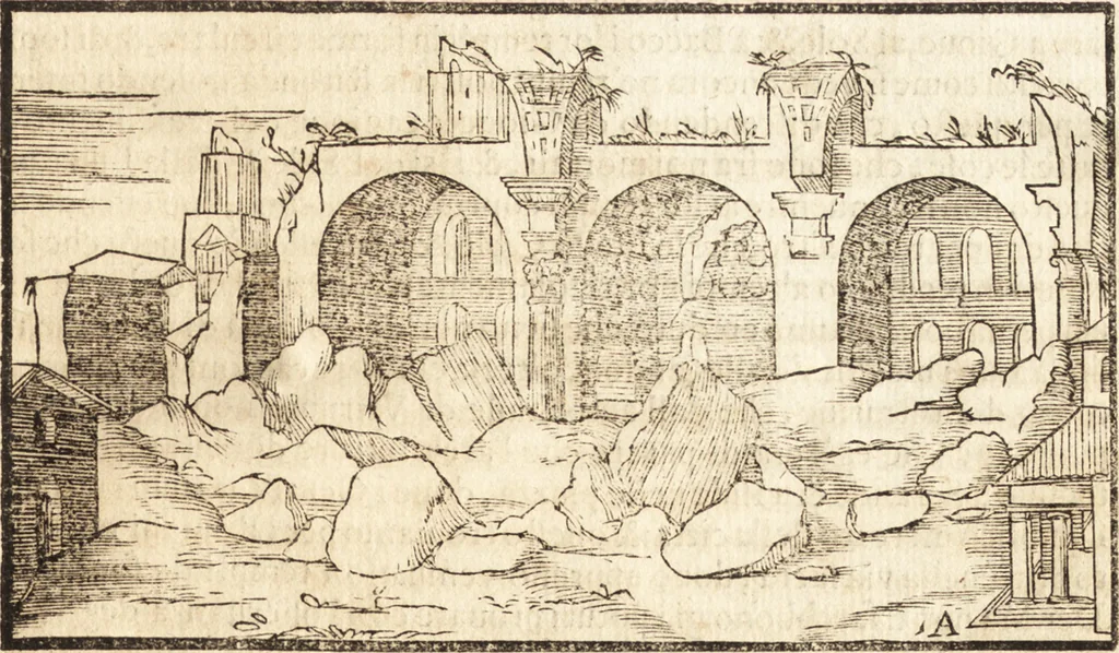 An illustration from Libri qvattro dell'antichita della citta di Roma : raccolte sotto brevita da diversi antichi et moderni scrittori, 1565, leaf 48