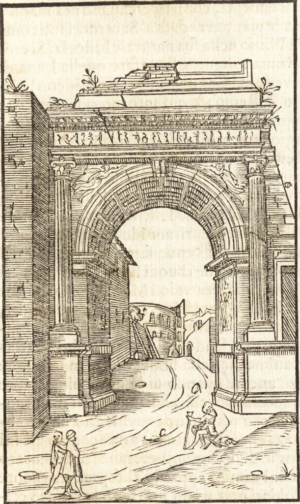 An illustration from Libri qvattro dell'antichita della citta di Roma : raccolte sotto brevita da diversi antichi et moderni scrittori, 1565, leaf 52