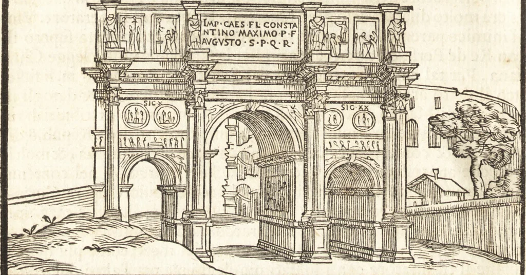 An illustration from Libri qvattro dell'antichita della citta di Roma : raccolte sotto brevita da diversi antichi et moderni scrittori, 1565, leaf 55