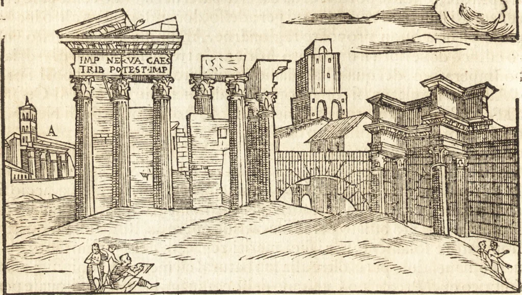 An illustration from Libri qvattro dell'antichita della citta di Roma : raccolte sotto brevita da diversi antichi et moderni scrittori, 1565, leaf 63