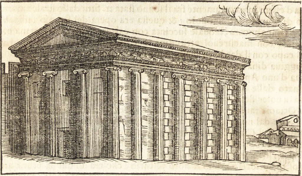 An illustration from Libri qvattro dell'antichita della citta di Roma : raccolte sotto brevita da diversi antichi et moderni scrittori, 1565, leaf 81