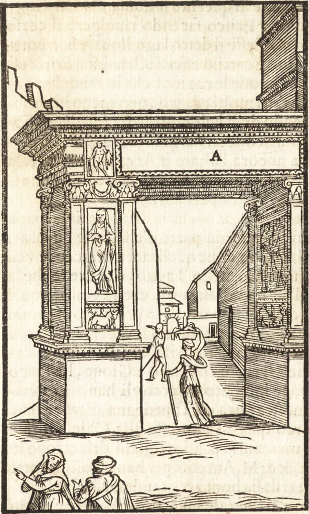 An illustration from Libri qvattro dell'antichita della citta di Roma : raccolte sotto brevita da diversi antichi et moderni scrittori, 1565, leaf 83