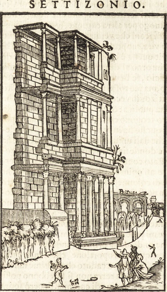 An illustration from Libri qvattro dell'antichita della citta di Roma : raccolte sotto brevita da diversi antichi et moderni scrittori, 1565, leaf 93