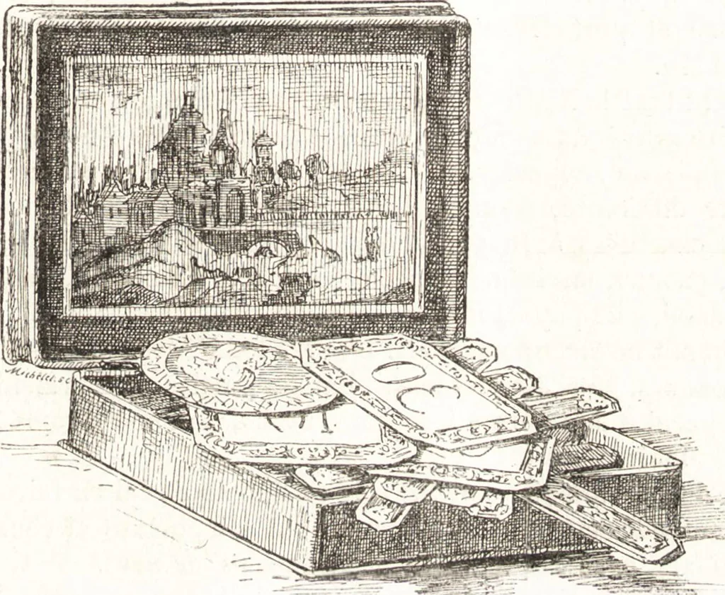 An illustration from Le livre des collectionneurs, 1885, leaf 842