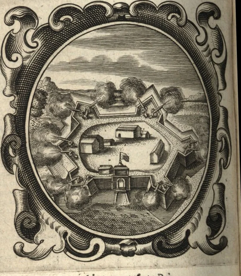 An illustration from Lucis euangelicae sub velum sacrorum emblematum reconditae, pars tertia : hoc est, caeleste pantheon, sive caelum novum in festa et gesta sanctorum totius anni, selectâ historiâ, & morali doctrinâ, 1659, leaf 1017