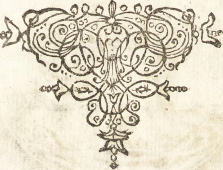 An illustration from Lucis euangelicae sub velum sacrorum emblematum reconditae, pars tertia : hoc est, caeleste pantheon, sive caelum novum in festa et gesta sanctorum totius anni, selectâ historiâ, & morali doctrinâ, 1659, leaf 1050