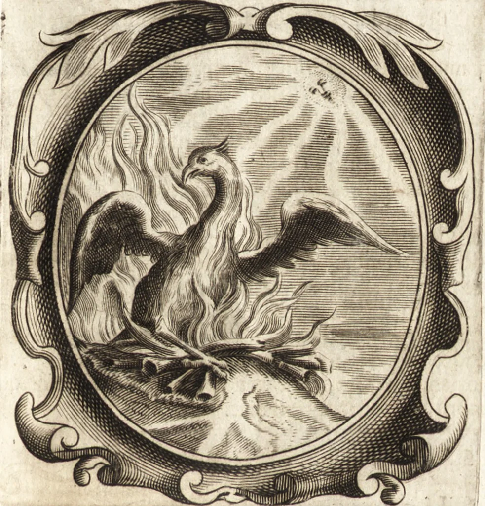 An illustration from Lucis euangelicae sub velum sacrorum emblematum reconditae, pars tertia : hoc est, caeleste pantheon, sive caelum novum in festa et gesta sanctorum totius anni, selectâ historiâ, & morali doctrinâ, 1659, leaf 146