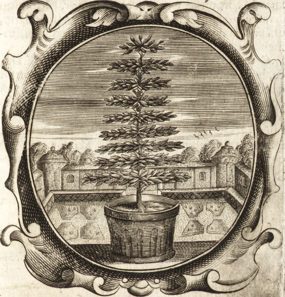 An illustration from Lucis euangelicae sub velum sacrorum emblematum reconditae, pars tertia : hoc est, caeleste pantheon, sive caelum novum in festa et gesta sanctorum totius anni, selectâ historiâ, & morali doctrinâ, 1659, leaf 272