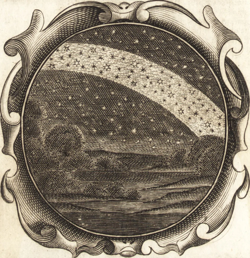 An illustration from Lucis euangelicae sub velum sacrorum emblematum reconditae, pars tertia : hoc est, caeleste pantheon, sive caelum novum in festa et gesta sanctorum totius anni, selectâ historiâ, & morali doctrinâ, 1659, leaf 371