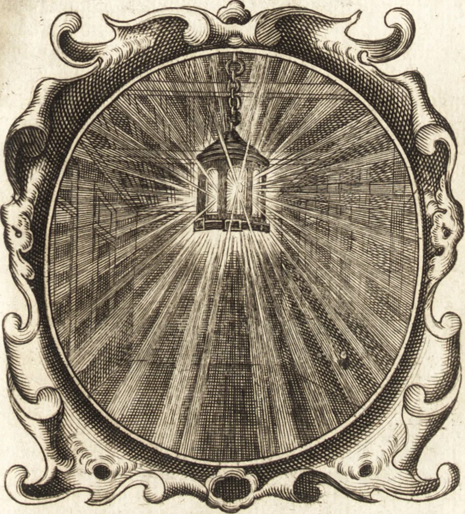 An illustration from Lucis euangelicae sub velum sacrorum emblematum reconditae, pars tertia : hoc est, caeleste pantheon, sive caelum novum in festa et gesta sanctorum totius anni, selectâ historiâ, & morali doctrinâ, 1659, leaf 622