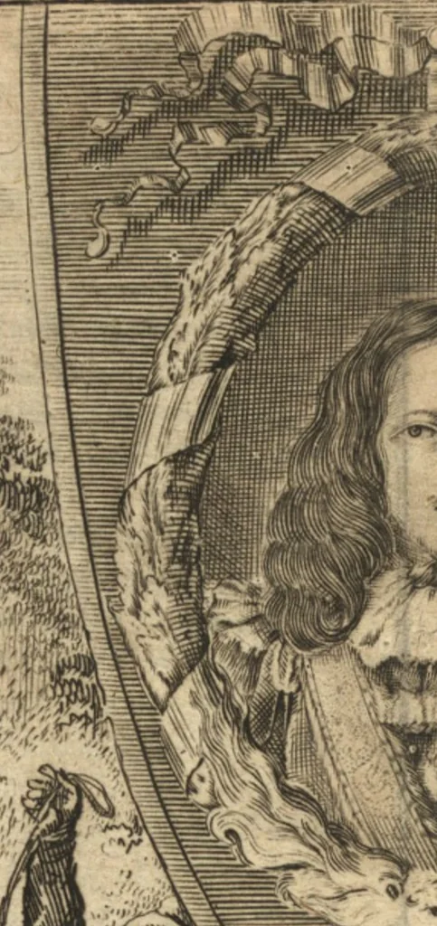 An illustration from The Netherland-historian : containing a true and exact relation of what hath passed in the late warrs between the King of Great Britain, and the French King with their allyes, against the States Generall of the United Provinces, from the beginning thereof anno. 1671 to the conclusion of peace between His aforesaid Majesty of Britain, and the said States, with the continuation of what hath since happened between France and his allyes, against the said States, and their confœderates, to the end of the year 1674 : illustrated with above 60 sculptures, being the exact delineations of the most principall fortifications in those provinces, and the pourtraictures of severall mighty princes and eminent officers, 1675, leaf 138