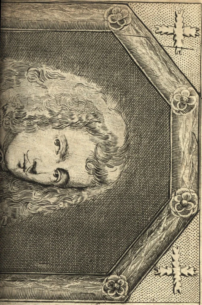 An illustration from The Netherland-historian : containing a true and exact relation of what hath passed in the late warrs between the King of Great Britain, and the French King with their allyes, against the States Generall of the United Provinces, from the beginning thereof anno. 1671 to the conclusion of peace between His aforesaid Majesty of Britain, and the said States, with the continuation of what hath since happened between France and his allyes, against the said States, and their confœderates, to the end of the year 1674 : illustrated with above 60 sculptures, being the exact delineations of the most principall fortifications in those provinces, and the pourtraictures of severall mighty princes and eminent officers, 1675, leaf 442