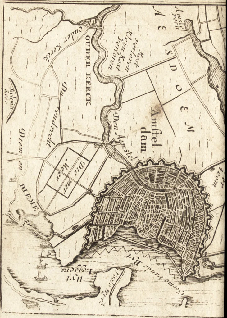 An illustration from The Netherland-historian : containing a true and exact relation of what hath passed in the late warrs between the King of Great Britain, and the French King with their allyes, against the States Generall of the United Provinces, from the beginning thereof anno. 1671 to the conclusion of peace between His aforesaid Majesty of Britain, and the said States, with the continuation of what hath since happened between France and his allyes, against the said States, and their confœderates, to the end of the year 1674 : illustrated with above 60 sculptures, being the exact delineations of the most principall fortifications in those provinces, and the pourtraictures of severall mighty princes and eminent officers, 1675, leaf 87