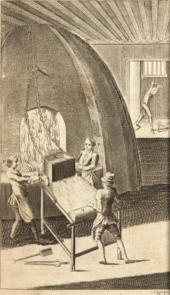 An illustration from A new and complete dictionary of arts and sciences : comprehending all the branches of useful knowledge, with accurate descriptions as well of the various machines, instruments, tools, figures, and schemes necessary for illustrating them, as of the classes, kinds, preparations, and uses of natural productions, whether animals, vegetables, minerals, fossils, or fluids : together with the kingdoms, provinces, cities, towns, and other remarkable places throughout the world : illustrated with above three hundred copper-plates, engraved by Mr. Jefferys, geographer to His Majesty : the whole extracted from the best authors in all languages, 1763, leaf 709
