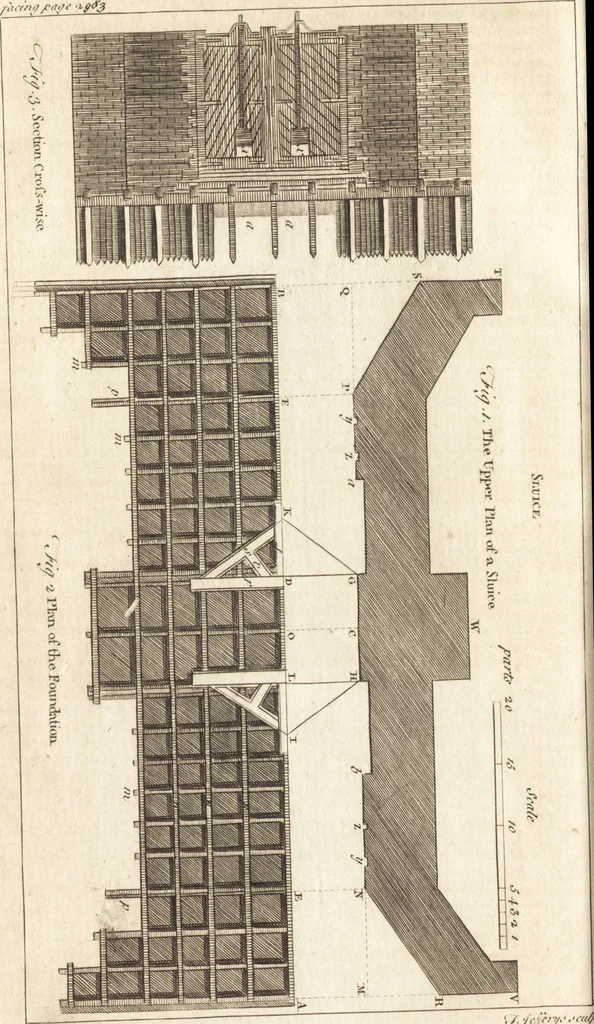 An illustration from A new and complete dictionary of arts and sciences : comprehending all the branches of useful knowledge, with accurate descriptions as well of the various machines, instruments, tools, figures, and schemes necessary for illustrating them, as of the classes, kinds, preparations, and uses of natural productions, whether animals, vegetables, minerals, fossils, or fluids : together with the kingdoms, provinces, cities, towns, and other remarkable places throughout the world : illustrated with above three hundred copper-plates, engraved by Mr. Jefferys, geographer to His Majesty : the whole extracted from the best authors in all languages, 1763, leaf 343