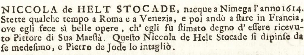 An illustration from Notizie de' professori del disegno da Cimabue in qua : per le quali si dimostra come, e per chi le bell' arti di pittura, scultura, e architettura lasciata la rozzezza delle maniere greca, e gottica, si siano in questi secoli ridotte all' antica loro perfezione, 1681, leaf 423